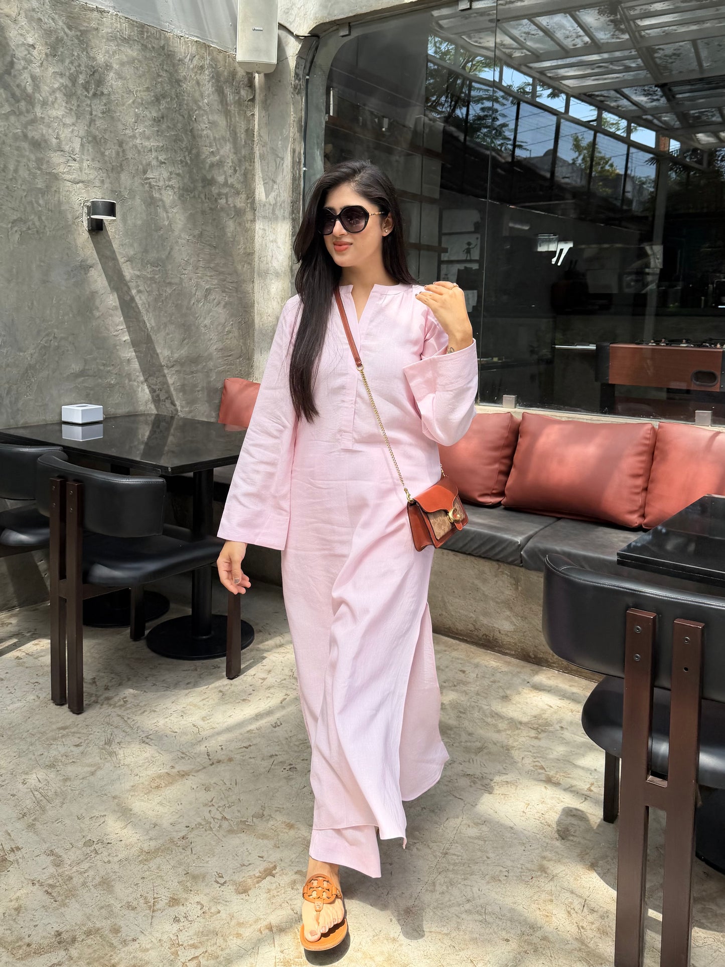 Icy Pink Linen Set