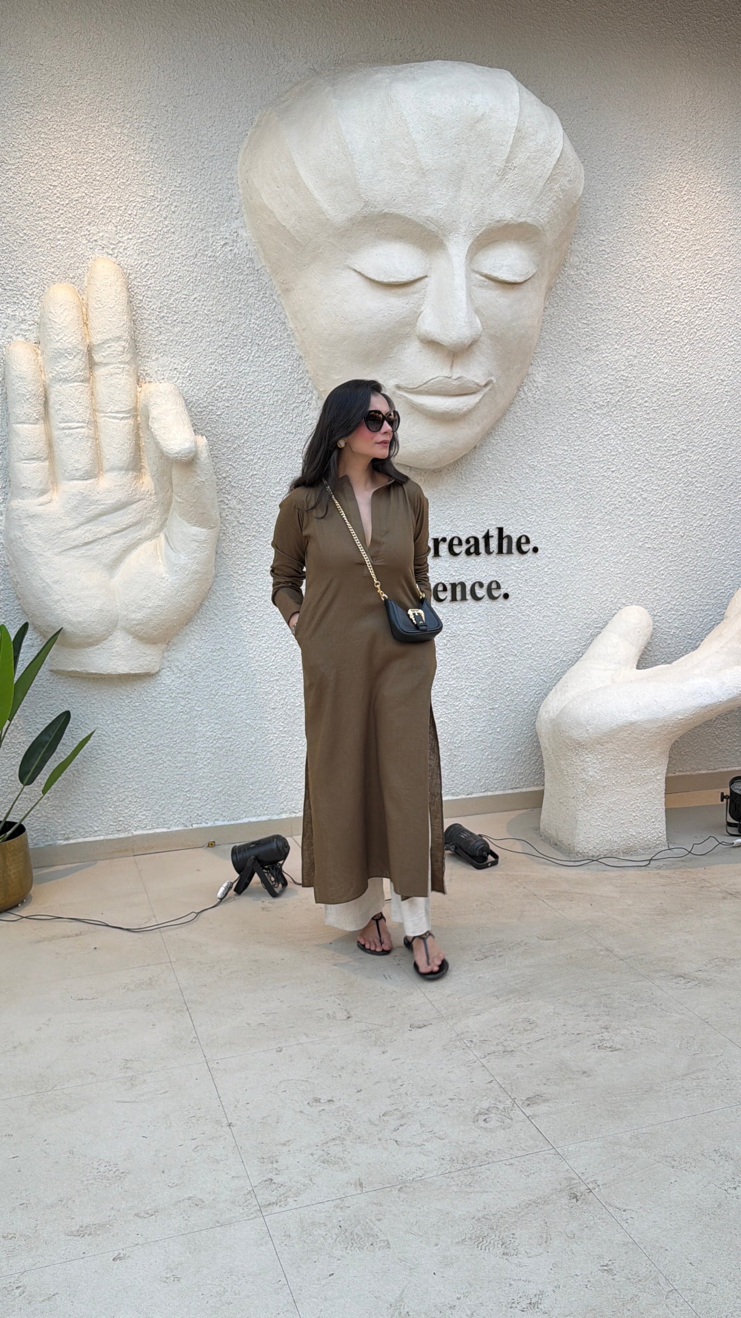 Moss Green Linen Set