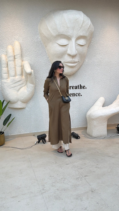 Moss Green Linen Set