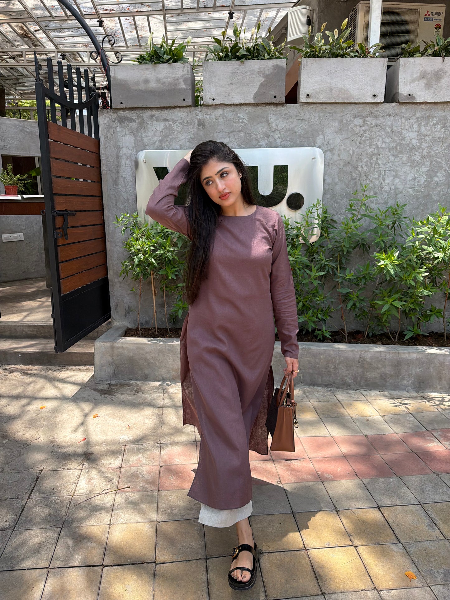 Rose Taupe Linen Set