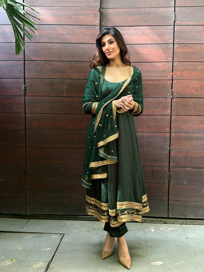 Bottle Green Eira Anarkali
