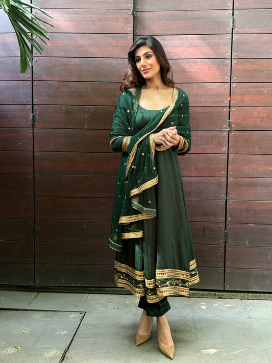 Bottle Green Eira Anarkali