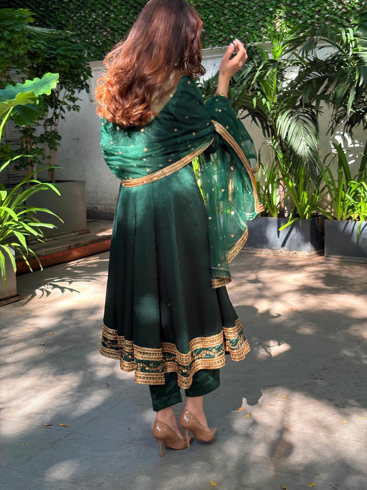 Bottle Green Eira Anarkali