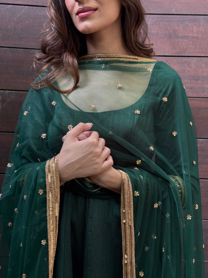 Bottle Green Eira Anarkali